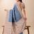 blue color woven work lichi art silk blend saree