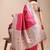 pink color woven work lichi art silk blend saree