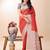 red color woven work lichi art silk blend saree