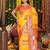 yellow color woven work art silk wedding wear saree