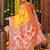 yellow color woven work art silk wedding wear saree