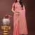 peach color woven linen cotton saree
