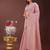 light pink color woven linen cotton saree