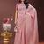 light pink color woven linen cotton saree