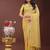 yellow color woven linen cotton saree