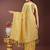 yellow color woven linen cotton saree