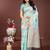 sea green color woven linen cotton saree