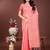 peach color woven linen cotton saree