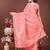 peach color woven linen cotton saree
