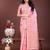 light pink color woven linen cotton saree