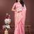 light pink color woven linen cotton saree