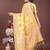 yellow color woven linen cotton saree