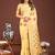 yellow color woven linen cotton saree