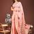 peach color woven linen cotton saree