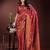 maroon color woven art silk saree with blouse