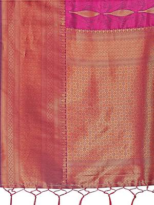 purple woven work banarasi art silk blend saree 4
