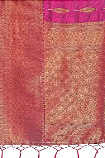 purple woven work banarasi art silk blend saree
