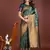 green woven work banarasi art silk blend saree