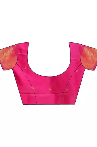 magenta woven work banarasi art silk blend saree