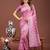 pink color woven linen cotton saree