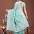 sea green color woven linen cotton saree