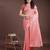 peach color woven linen cotton saree