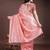 peach color woven linen cotton saree