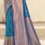 blue color zari woven art silk party wear saree
