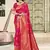 pink color zari woven art silk party wear saree