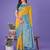yellow color woven lichi art silk blend saree 