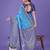 sky blue color woven lichi art silk blend saree 