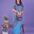 sky blue color woven lichi art silk blend saree 
