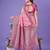 pink color woven lichi art silk blend saree 