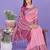 pink color woven lichi art silk blend saree 