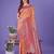 orange color woven lichi art silk blend saree 