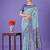 sky blue color woven lichi art silk blend saree 
