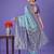 sky blue color woven lichi art silk blend saree 