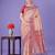 peach color woven lichi art silk blend saree 