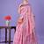 light pink color woven lichi art silk blend saree 
