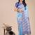 sky blue color woven art silk blend saree 