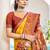 yellow color woven work pochampally art silk saree