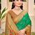 Green color woven work pochampally art silk saree