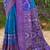blue color woven work pochampally art silk saree