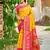 yellow woven work pochampally art silk saree