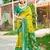 green woven work pochampally art silk saree