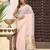 light pink color solid plain cotton saree