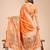Orange color woven zari weaves linen cotton saree