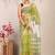 parrot green zari work kota doria kota doria ethnic saree with unstitched blouse