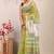 parrot green zari work kota doria kota doria ethnic saree with unstitched blouse