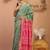 green & pink zari work cotton silk blend bhagalpuri ethnic saree with unstitched blouse